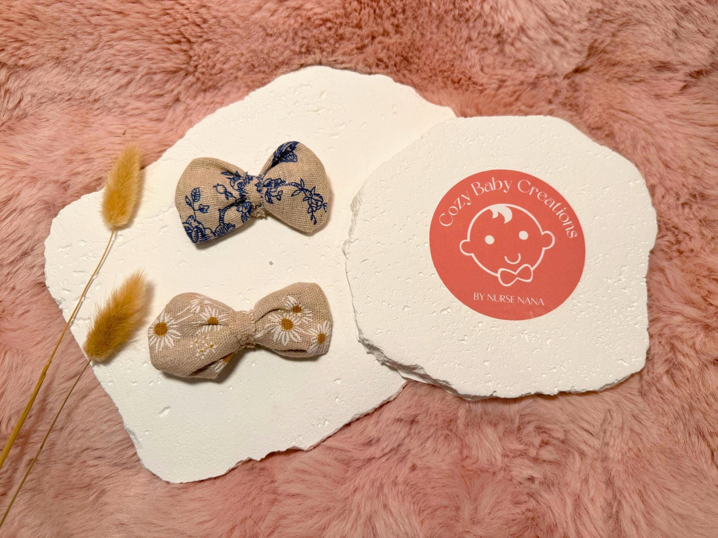 Petite vintage inspired bow hair clip accessory duo (pair)