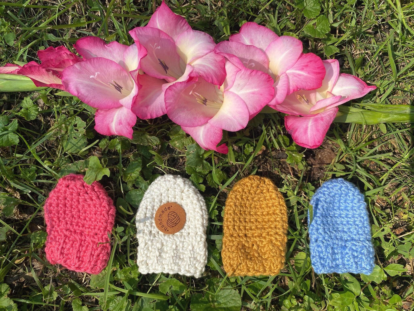 Crochet Newborn Cotton Mitten Pair: Handmade Scratch Prevention Winter Wear