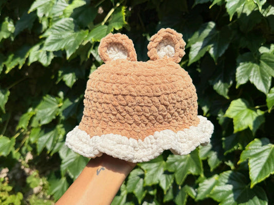 Crochet Baby Bear Hat: Handmade Chenille Beanie, Newborn Photo Prop