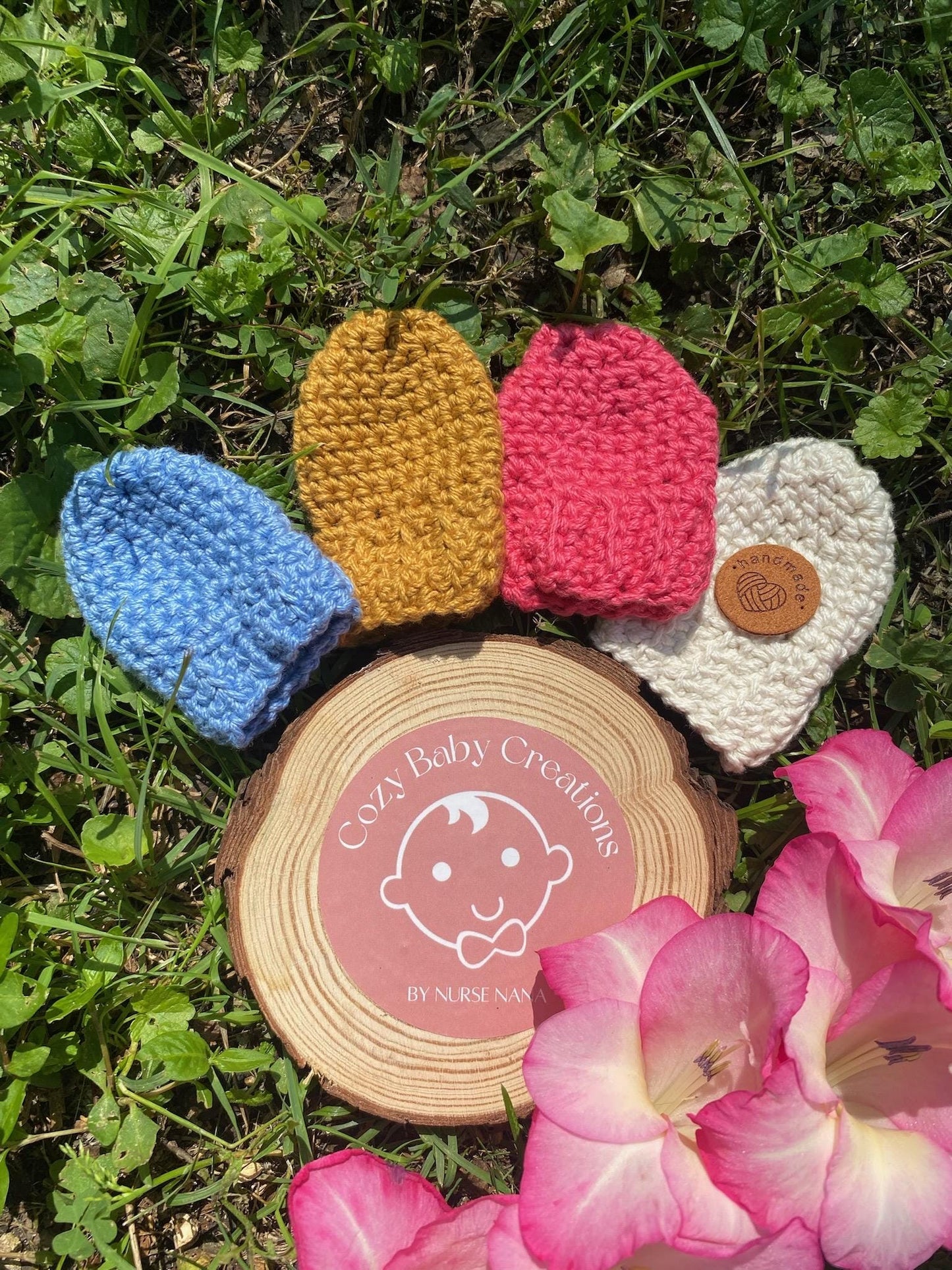 Crochet Newborn Cotton Mitten Pair: Handmade Scratch Prevention Winter Wear